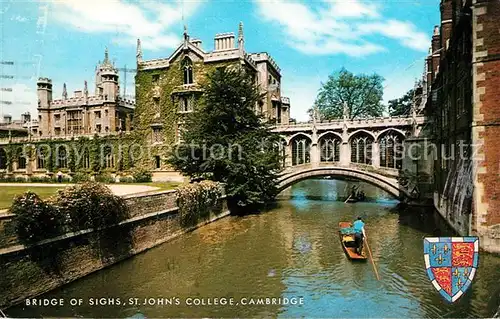 AK / Ansichtskarte Cambridge Cambridgeshire Bridge of Sighs St Johns College