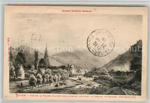 AK / Ansichtskarte Thann Haut Rhin Elsass Vue de la Vallee Chateau d Engelsbourg d apres une ancienne gravure Kat. Thann