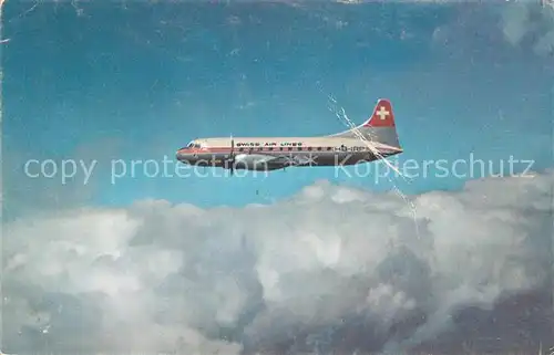 AK / Ansichtskarte Zuerich ZH Passagierflugzeug der Swiss Air
