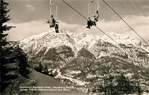 AK / Ansichtskarte Garmisch Partenkirchen Hausberg Skilift Kat. Garmisch Partenkirchen