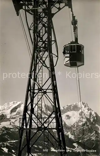 AK / Ansichtskarte Garmisch Partenkirchen Wankbahn mit Zugspitz Gruppe Kat. Garmisch Partenkirchen