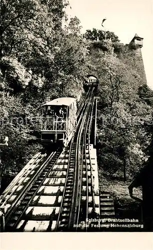 AK / Ansichtskarte Drahtseilbahn Salzburg Festung Hohensalzburg Kat. Bergbahn