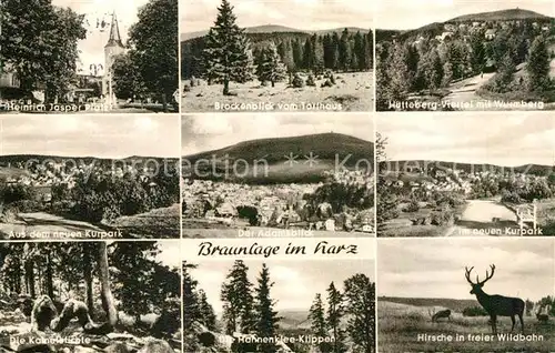 AK / Ansichtskarte Braunlage Kurpark Adamsblick Hahnenklee Klippen Huetteberg Viertel Kat. Braunlage Harz