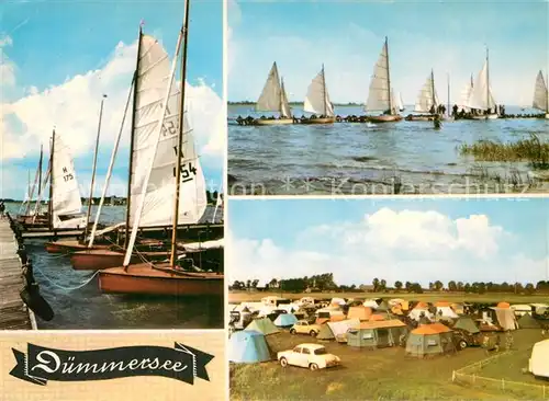 AK / Ansichtskarte Duemmersee Diepholz Zeltplatz Segelboote
