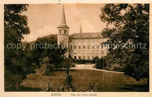 AK / Ansichtskarte Schleiz Park mit Fuerstl Schloss Kat. Schleiz