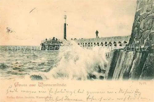 AK / Ansichtskarte Warnemuende Ostseebad Mole Leuchtturm Kat. Rostock