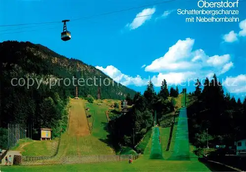 AK / Ansichtskarte Seilbahn Nebelhorn Schattenbergschanze Skistadion Oberstdorf  Kat. Bahnen