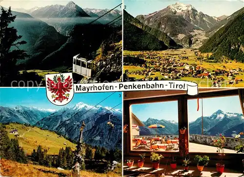 AK / Ansichtskarte Seilbahn Penkenbahn Mayrhofen Zillertal Tristner Gruenberg Ahornspitze Kat. Bahnen