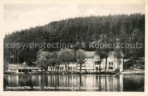 AK / Ansichtskarte Georgenthal Gotha Kurhaus Schuetzenhof am Hammerteich Kat. Georgenthal