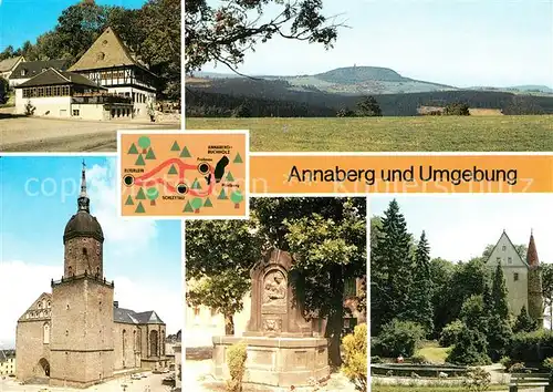 AK / Ansichtskarte Annaberg Buchholz Erzgebirge Baerenstein ST. Annenkirche Elterlein Schlettau Kat. Annaberg
