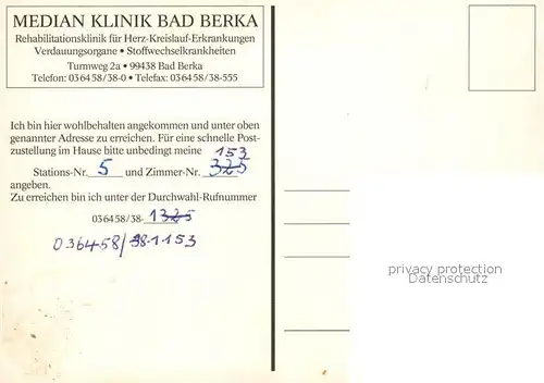 AK / Ansichtskarte Bad Berka Median Klinik  Kat. Bad Berka