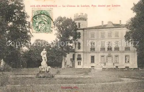 AK / Ansichtskarte Aix en Provence Chateau de Lanfant Parc dessine par Lenotre Kat. Aix en Provence