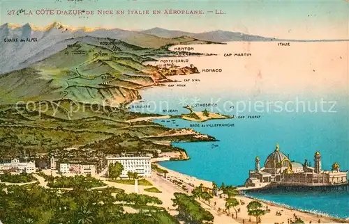 AK / Ansichtskarte Nice Alpes Maritimes Panorama Cote d Azur en aeroplane Kat. Nice