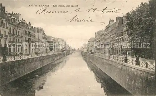 AK / Ansichtskarte Rennes Les quais vue amont Kat. Rennes