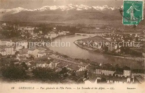 AK / Ansichtskarte Grenoble Vue generale de l Ile Verte La Tronche et les Alpes Kat. Grenoble