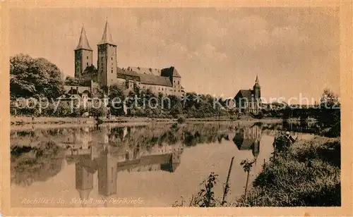 AK / Ansichtskarte Rochlitz Sachsen Schloss mit Petrikirche Kat. Rochlitz