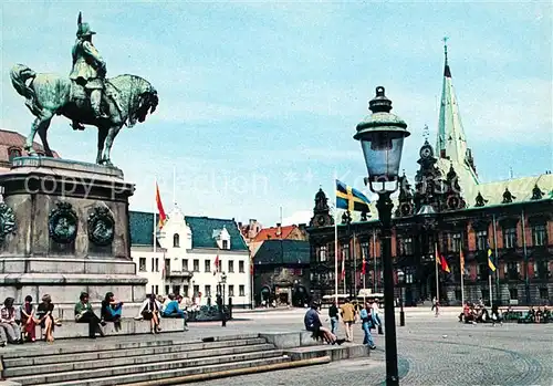 AK / Ansichtskarte Malmoe Stortorget Statue Karl Gustav X Kat. Malmoe