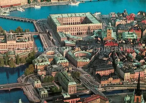 AK / Ansichtskarte Stockholm Fliegeraufnahme Schloss Kat. Stockholm