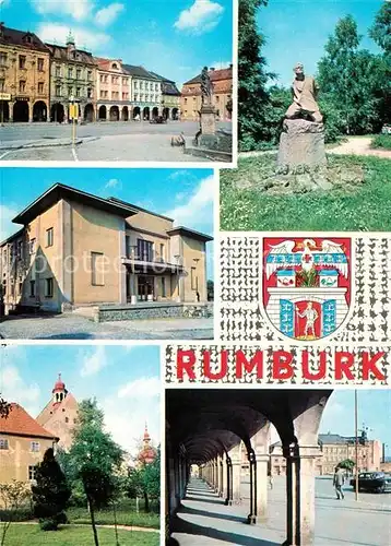AK / Ansichtskarte Rumburk Marktplatz Denkmal Arkaden Kat. Rumburg