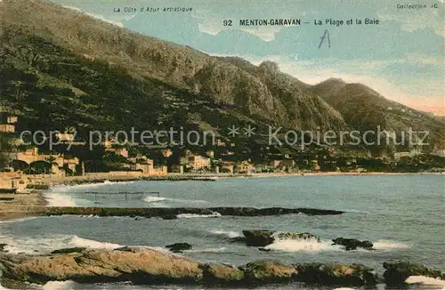 AK / Ansichtskarte Garavan Menton La Plage et la Baie Cote d Azur Kat. Menton Alpes Maritimes