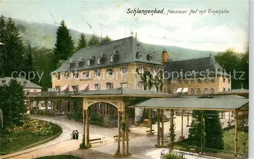 AK / Ansichtskarte Schlangenbad Taunus Nassauer Hof mit Trinkhalle Kat. Schlangenbad