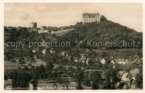 AK / Ansichtskarte Niedernhausen Odenwald Teilansicht mit Schloss Lichtenberg Kat. Fischbachtal