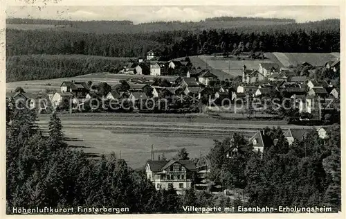 AK / Ansichtskarte Finsterbergen Villenpartie mit Eisenbahn Erholungsheim Hoehenluftkurort Kat. Finsterbergen Thueringer Wald