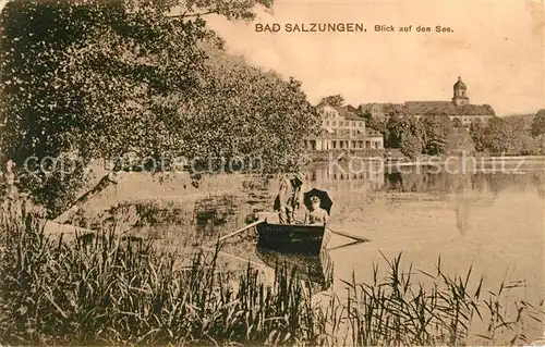 AK / Ansichtskarte Bad Salzungen Blick auf den See Bootfahren Kat. Bad Salzungen