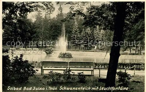 AK / Ansichtskarte Bad Sulza Schwanenteich mit Leuchtfontaene Solbad Kat. Bad Sulza
