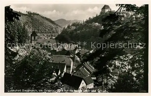 AK / Ansichtskarte Ziegenrueck Blick auf innere Stadt und Schloss Luftkurort Thueringer Wald