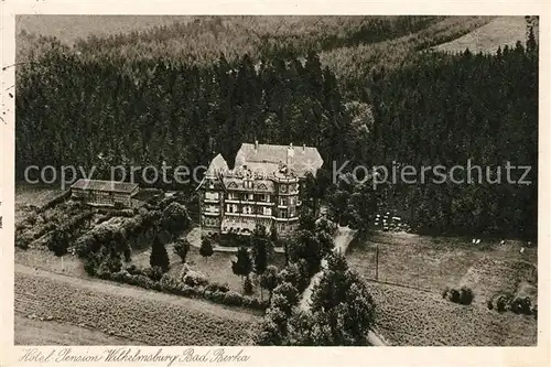 AK / Ansichtskarte Bad Berka Hotel Pension Wilhelmsburg Fliegeraufnahme Kat. Bad Berka