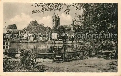 AK / Ansichtskarte Klosterlausnitz Bad Uferweg am See Blick zur Kirche Luftkurort Kat. Bad Klosterlausnitz