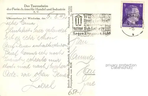 AK / Ansichtskarte Wiesbaden Taunusheim der Ferienheime fuer Handel und Industrie e.V. Fliegeraufnahme Kat. Wiesbaden