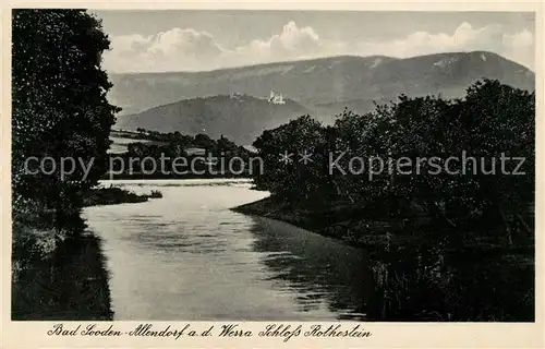 AK / Ansichtskarte Bad Sooden Allendorf Blick ueber die Werra zum Schloss Rothestein Kat. Bad Sooden Allendorf