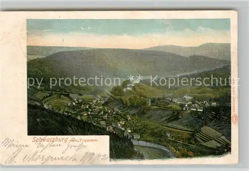 AK / Ansichtskarte Schwarzburg Thueringer Wald Panorama Blick vom Trippstein Kat. Schwarzburg