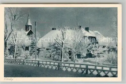 AK / Ansichtskarte Oberhof Thueringen Kirche und Schule im Winter Kupfertiefdruck Kat. Oberhof Thueringen