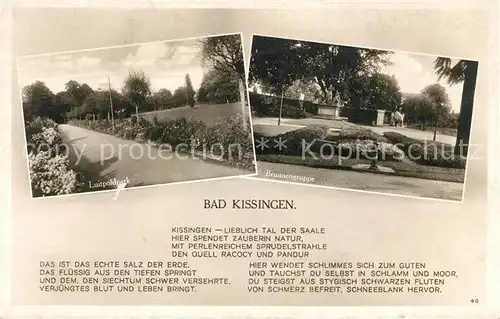 AK / Ansichtskarte Bad Kissingen Luitpoldpark Brunnengruppe Kat. Bad Kissingen