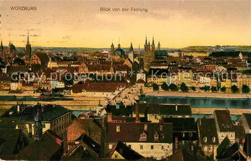 AK / Ansichtskarte Wuerzburg Blick von der Festung Kat. Wuerzburg