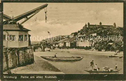 AK / Ansichtskarte Wuerzburg Partie am alten Krahnen Kat. Wuerzburg