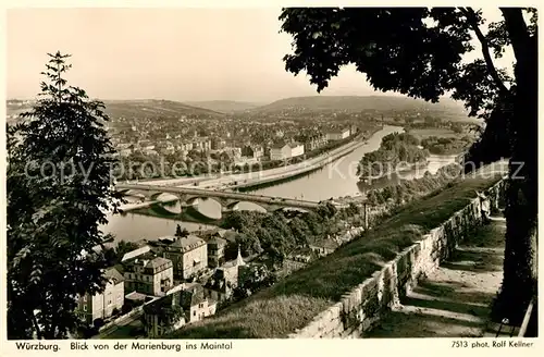 AK / Ansichtskarte Wuerzburg Blick von der Marienburg ins Maintal Kat. Wuerzburg