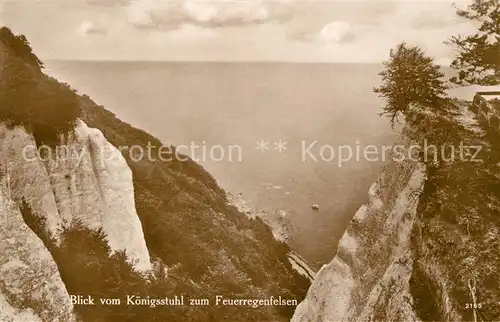 AK / Ansichtskarte Ruegen Blick vom Koenigsstuhl zum Feuerregenfelsen Kat. Bergen