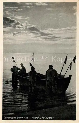 AK / Ansichtskarte Zinnowitz Ostseebad Ausfahrt der Fischer