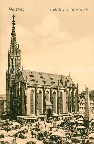 AK / Ansichtskarte Wuerzburg Marktplatz mit Marienkapelle Kat. Wuerzburg