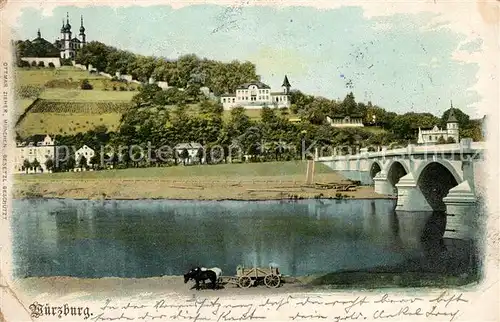 AK / Ansichtskarte Wuerzburg Mainbruecke mit Dom Kat. Wuerzburg