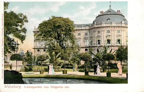 AK / Ansichtskarte Wuerzburg Schlosspartie vom Hofgarten  Kat. Wuerzburg