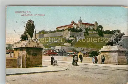 AK / Ansichtskarte Wuerzburg Ludwigsbruecke mit Festung Kat. Wuerzburg