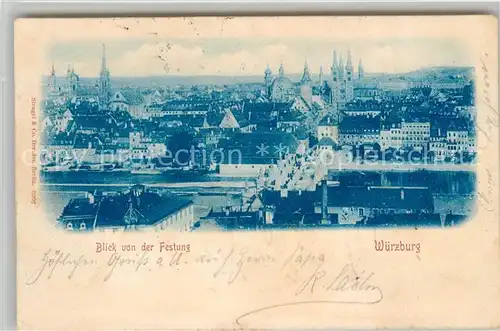 AK / Ansichtskarte Wuerzburg Blick von der Festung Kat. Wuerzburg