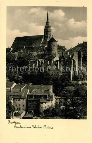 AK / Ansichtskarte Bautzen Petrikirche und Nikolai Ruine Kat. Bautzen