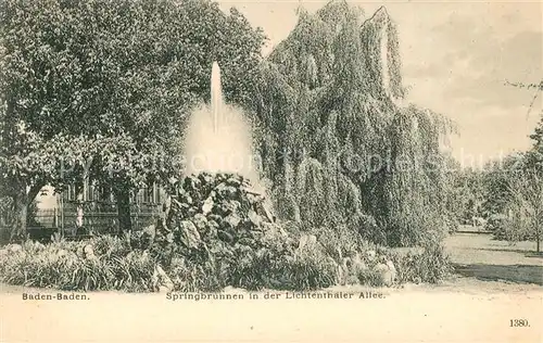 AK / Ansichtskarte Baden Baden Springbrunnen in Lichtenthaler Allee Kat. Baden Baden