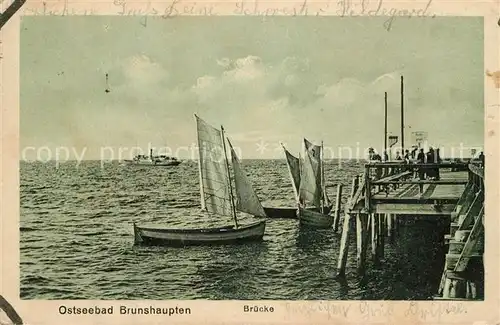 AK / Ansichtskarte Brunshaupten Seebruecke Segelboote Kat. Kuehlungsborn